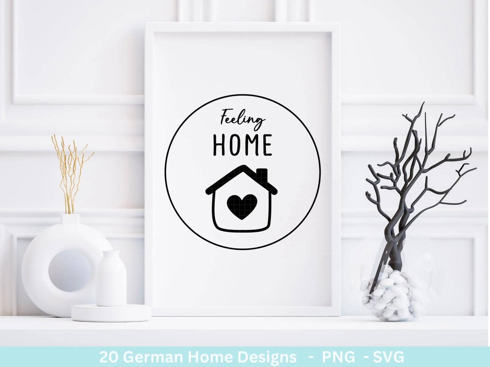 Plotterdatei Home svg - Zuhause Schriftzug Sprüche svg - Clipart Plotterdatei Deutsch - Cricut Silhouette Studio Plotterdatei - digital - EmidaDesign