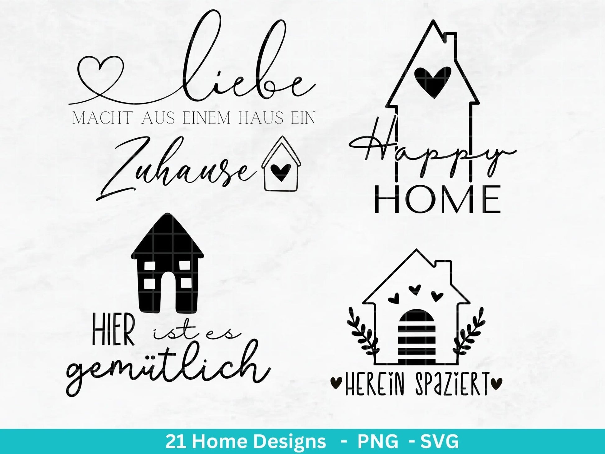 Plotterdatei Home svg - Zuhause Schriftzug Sprüche svg - Clipart Plotterdatei Deutsch - Cricut Silhouette Studio Plotterdatei - digital