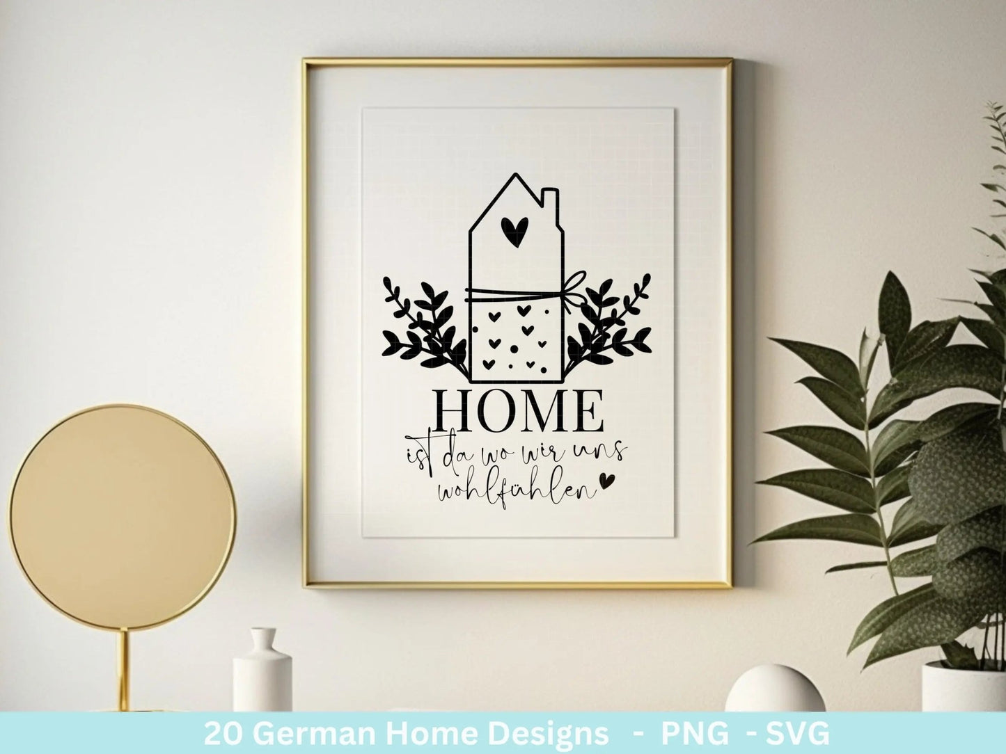 Plotterdatei Home svg - Zuhause Schriftzug Sprüche svg - Clipart Plotterdatei Deutsch - Cricut Silhouette Studio Plotterdatei - digital - EmidaDesign