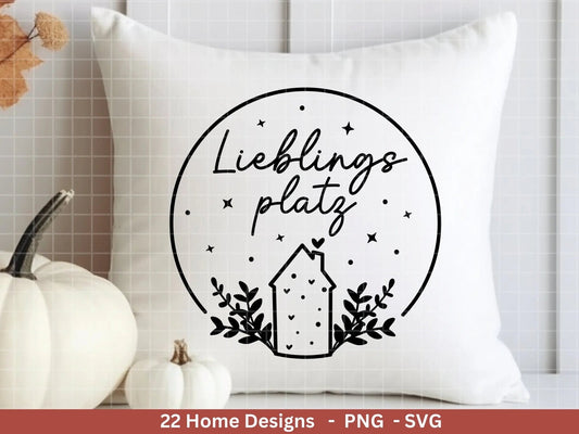 Plotterdatei Home svg - Zuhause Schriftzug Sprüche svg - Clipart Plotterdatei Deutsch - Cricut Silhouette Studio Plotterdatei - digital