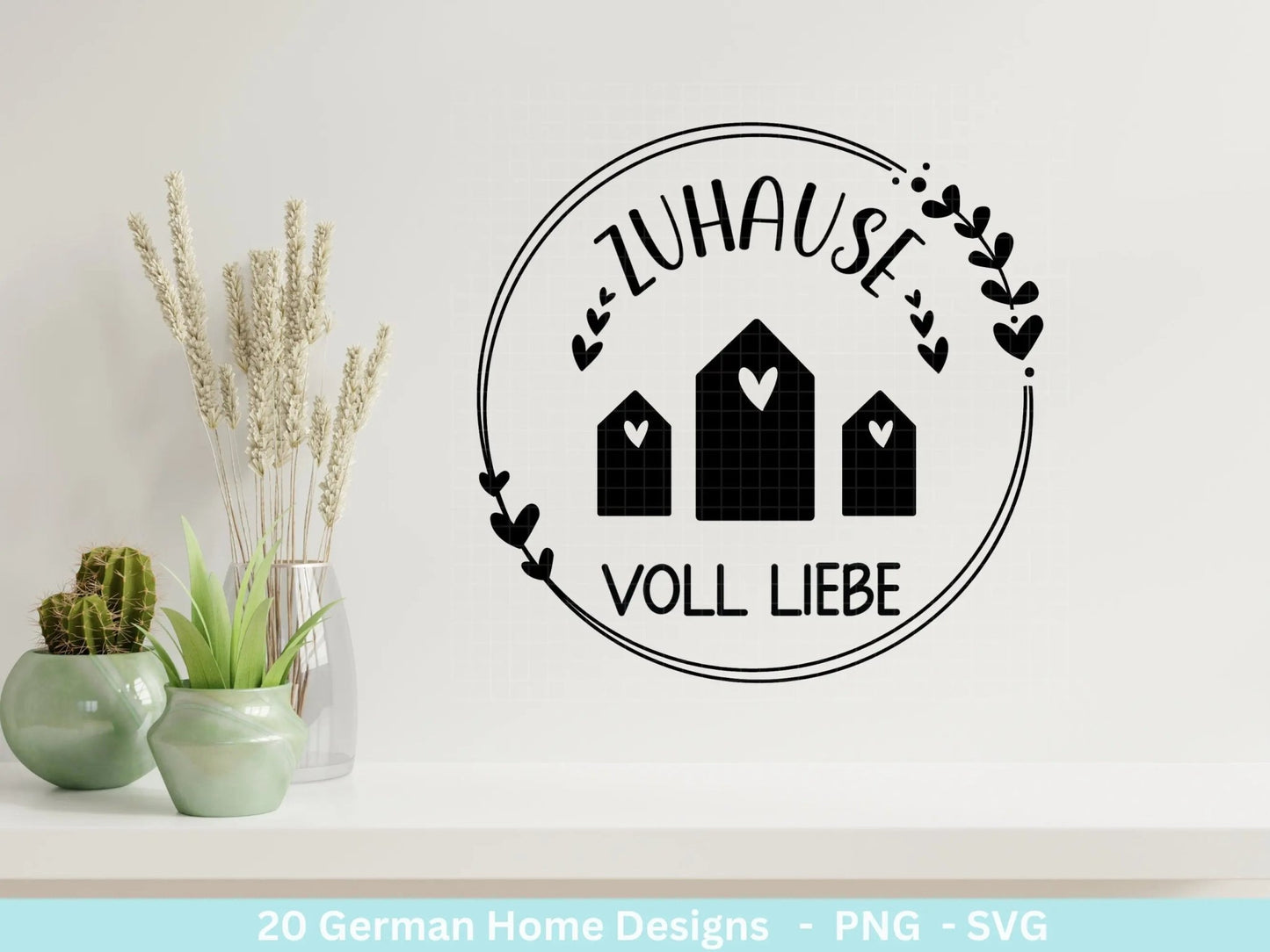 Plotterdatei Home svg - Zuhause Schriftzug Sprüche svg - Clipart Plotterdatei Deutsch - Cricut Silhouette Studio Plotterdatei - digital - EmidaDesign