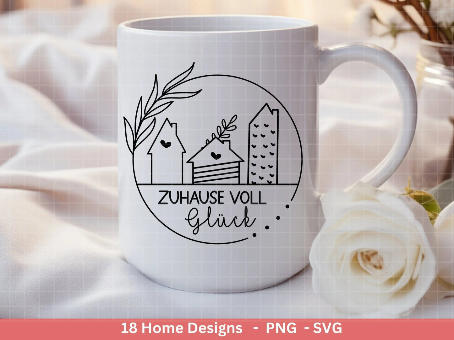 Plotterdatei Home svg - Zuhause Schriftzug Sprüche svg - Clipart Plotterdatei Deutsch - Cricut Silhouette Studio Plotterdatei - digital