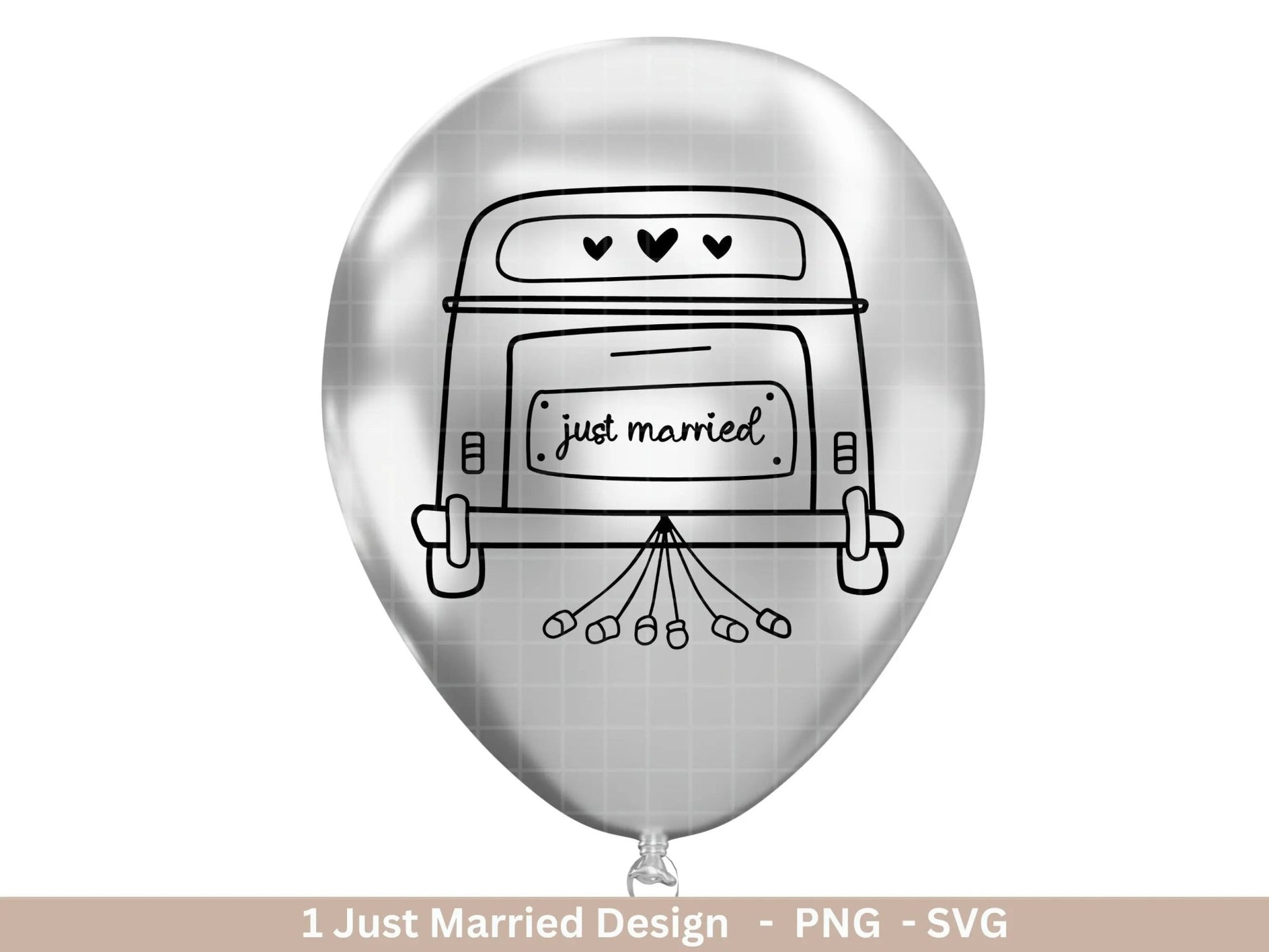 Plotterdatei just married Svg Png - Hochzeitsauto svg - Bulli - Heirat - Geschenk Ehe - Flitterwochen - Liebe Cricut Silhouette Studio svg - EmidaDesign