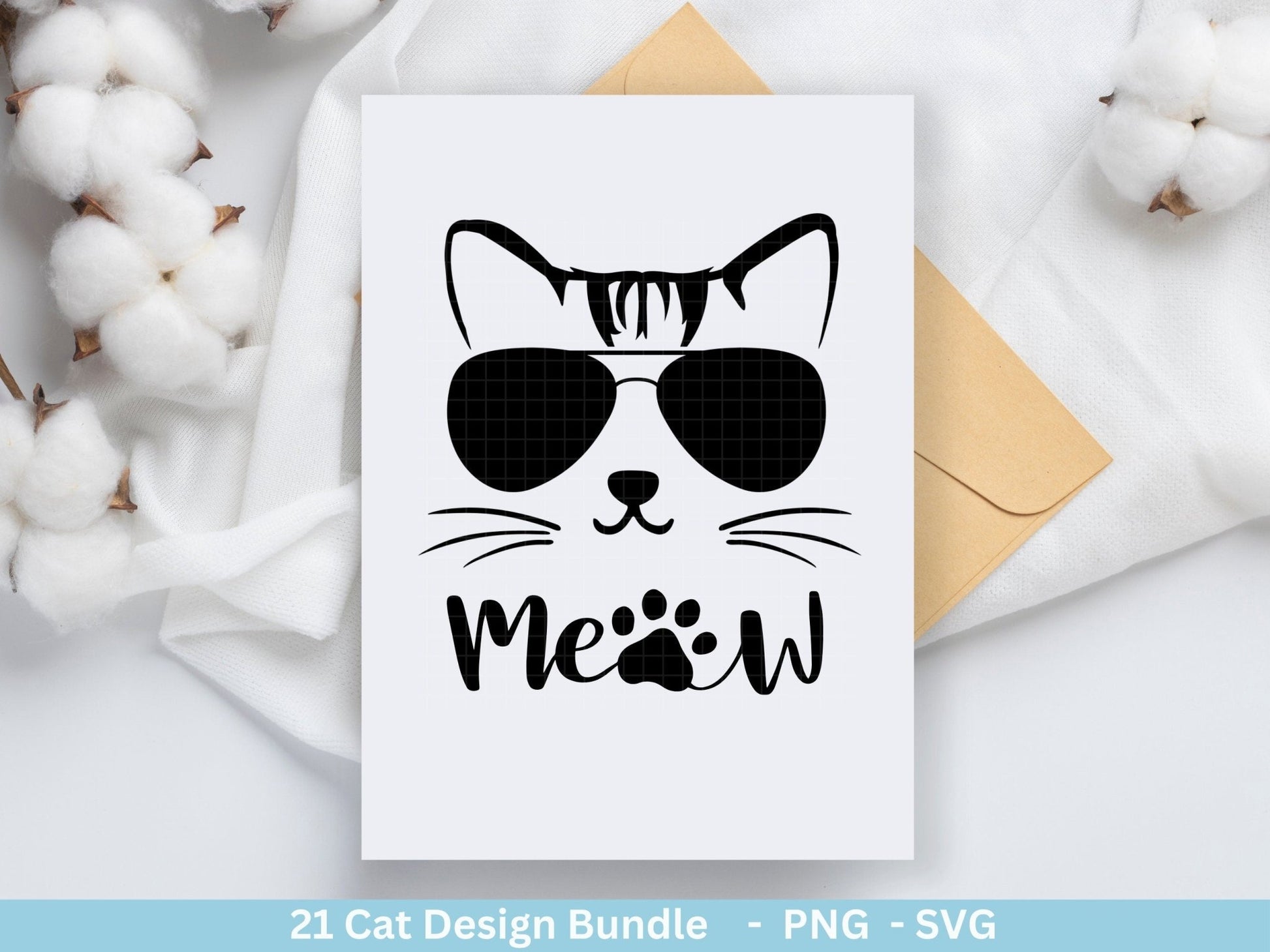 Plotterdatei Katze und Mond Phasen - Magische Katze svg, Magische Illustration svg - Katze Plotterdatei - Boho svg - Katzen SVG Bundle - EmidaDesign