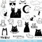 Plotterdatei Katze und Mond Phasen - Magische Katze svg, Magische Illustration svg - Katze Plotterdatei - Boho svg - Katzen SVG Bundle - EmidaDesign