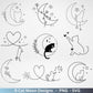 Plotterdatei Katze und Mond Phasen - Magische Katze svg, Magische Illustration svg - Katze Plotterdatei - Boho svg - Katzen SVG Bundle - EmidaDesign