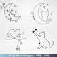 Plotterdatei Katze und Mond Phasen - Magische Katze svg, Magische Illustration svg - Katze Plotterdatei - Boho svg - Katzen SVG Bundle - EmidaDesign