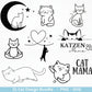 Plotterdatei Katze und Mond Phasen - Magische Katze svg, Magische Illustration svg - Katze Plotterdatei - Boho svg - Katzen SVG Bundle - EmidaDesign