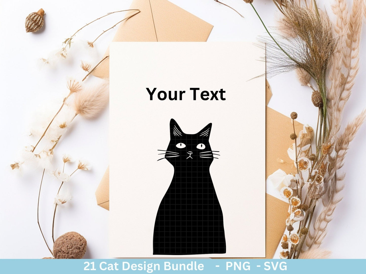 Plotterdatei Katze und Mond Phasen - Magische Katze svg, Magische Illustration svg - Katze Plotterdatei - Boho svg - Katzen SVG Bundle - EmidaDesign