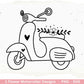 Plotterdatei Motorroller Svg - Floral Moped Svg - Hochzeit Roller svg - Cricut Silhouette - Blumen Motorrad - Vespa - Italienischer Roller - EmidaDesign