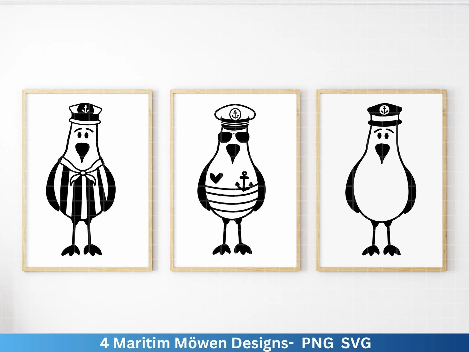 Plotterdatei Möwe - Maritim Svg Png - Moin Seemann - Möwe Maritim Svg - Willkommen im Norden Svg - Cricut Silhouette Studio - Plottern - EmidaDesign