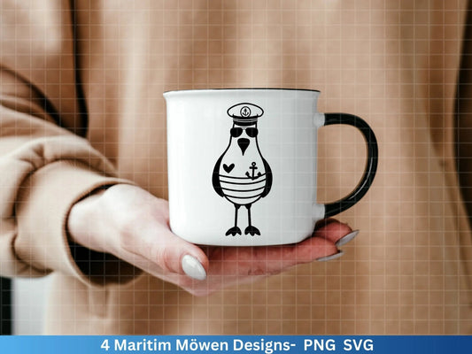 Plotterdatei Möwe - Maritim Svg Png - Moin Seemann - Möwe Maritim Svg - Willkommen im Norden Svg - Cricut Silhouette Studio - Plottern - EmidaDesign