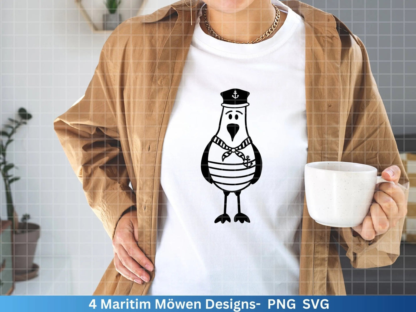 Plotterdatei Möwe - Maritim Svg Png - Moin Seemann - Möwe Maritim Svg - Willkommen im Norden Svg - Cricut Silhouette Studio - Plottern - EmidaDesign