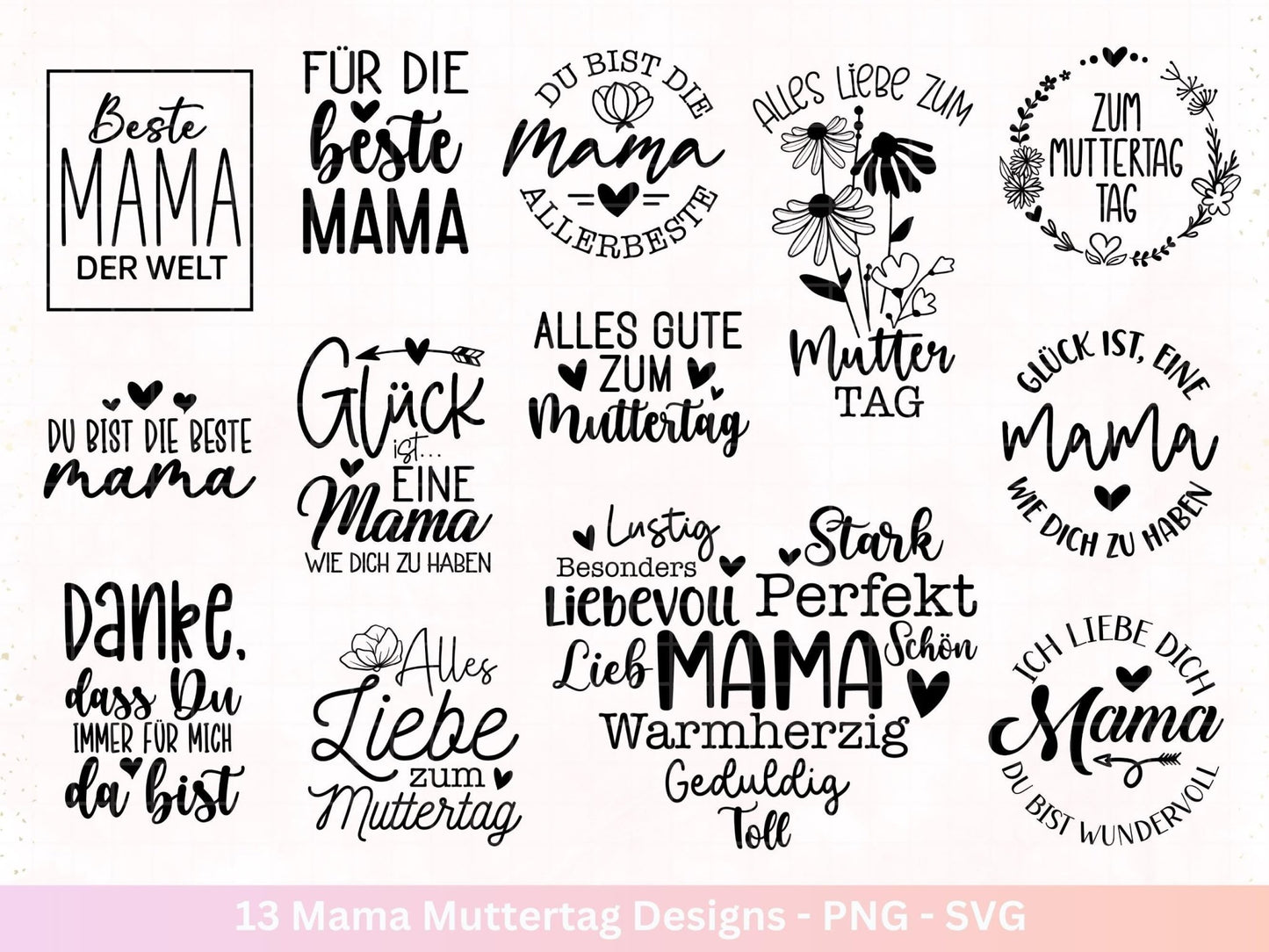 Plotterdatei Muttertag - Mama svg - Deutsche Sprüche - Herz svg - Plotterdatei Mama - Cricut svg - Laserdatei Muttertag - Geschenk Mama - EmidaDesign