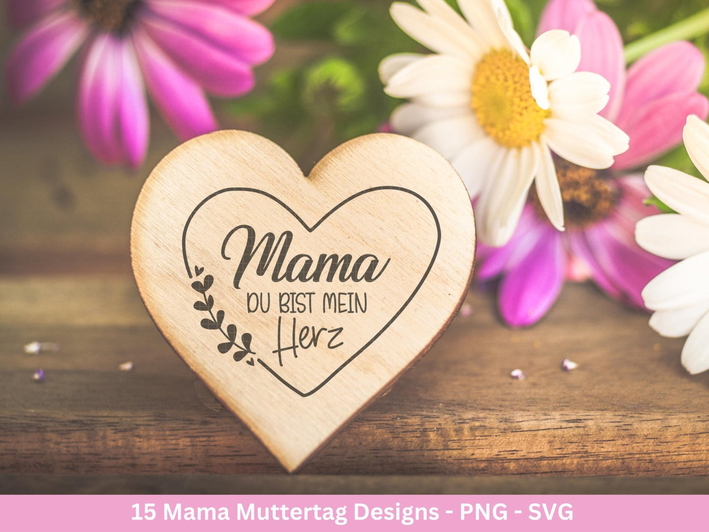 Plotterdatei Muttertag - Mama svg - Deutsche Sprüche - Herz svg - Plotterdatei Mama - Cricut svg - Laserdatei Muttertag - Geschenk Mama - EmidaDesign