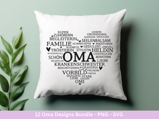 Plotterdatei Oma - Großmutter - Oma svg - Deutsche Sprüche Svg - Familie Svg - Cricut svg - Laserdatei Oma - Geschenk Oma - Muttertag Oma - EmidaDesign