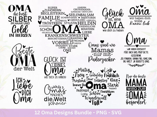 Plotterdatei Oma - Großmutter - Oma svg - Deutsche Sprüche Svg - Familie Svg - Cricut svg - Laserdatei Oma - Geschenk Oma - Muttertag Oma - EmidaDesign