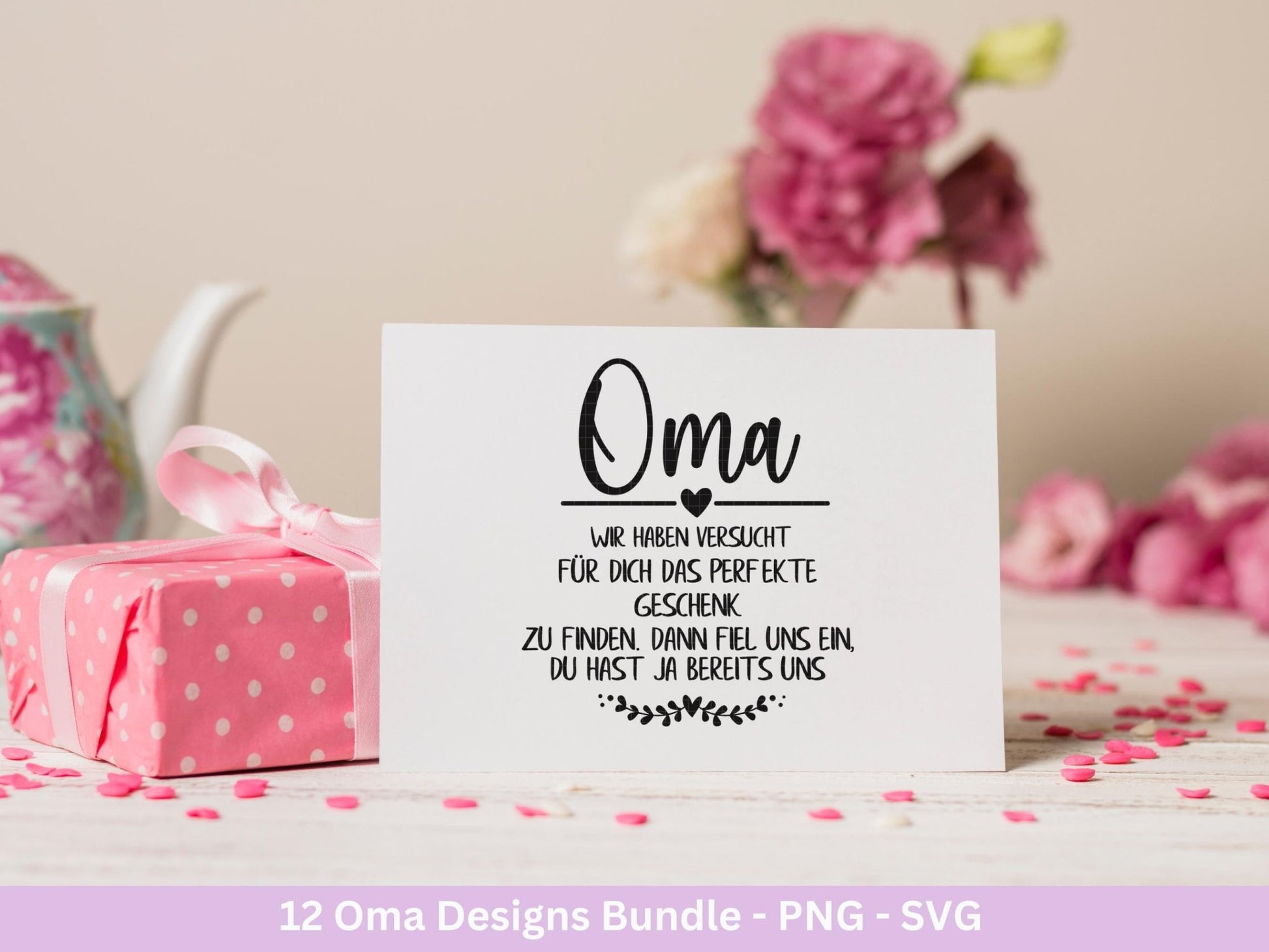 Plotterdatei Oma - Großmutter - Oma svg - Deutsche Sprüche Svg - Familie Svg - Cricut svg - Laserdatei Oma - Geschenk Oma - Muttertag Oma - EmidaDesign