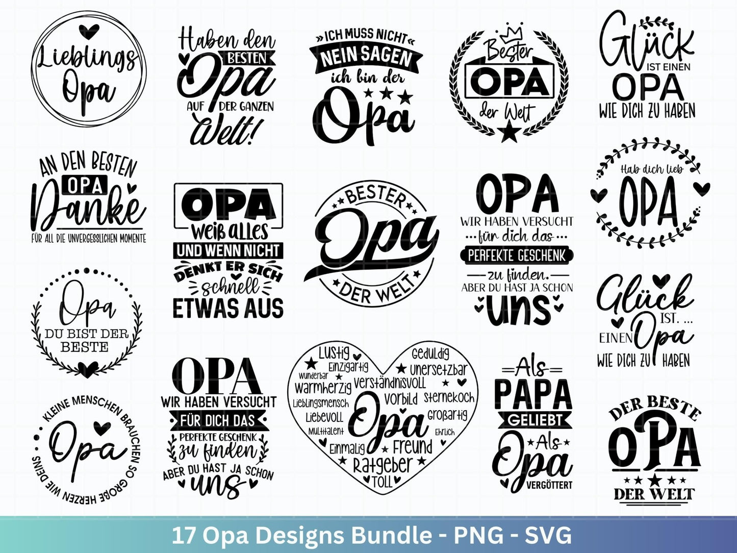 Plotterdatei Opa - Großvater - Opa svg - Deutsche Sprüche Svg - Familie Svg - Cricut svg - Laserdatei Opa - Geschenk Opa - Vatertag Opa - EmidaDesign