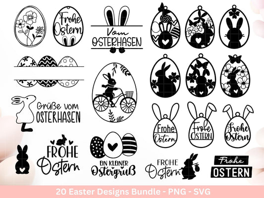 Plotterdatei Ostern - Ostern Schriftzüge - Ostern Anhänger Svg - Hase Svg - Ostern Svg - Laserdatei Ostern - Ostergeschenk - Frohe Ostern - EmidaDesign