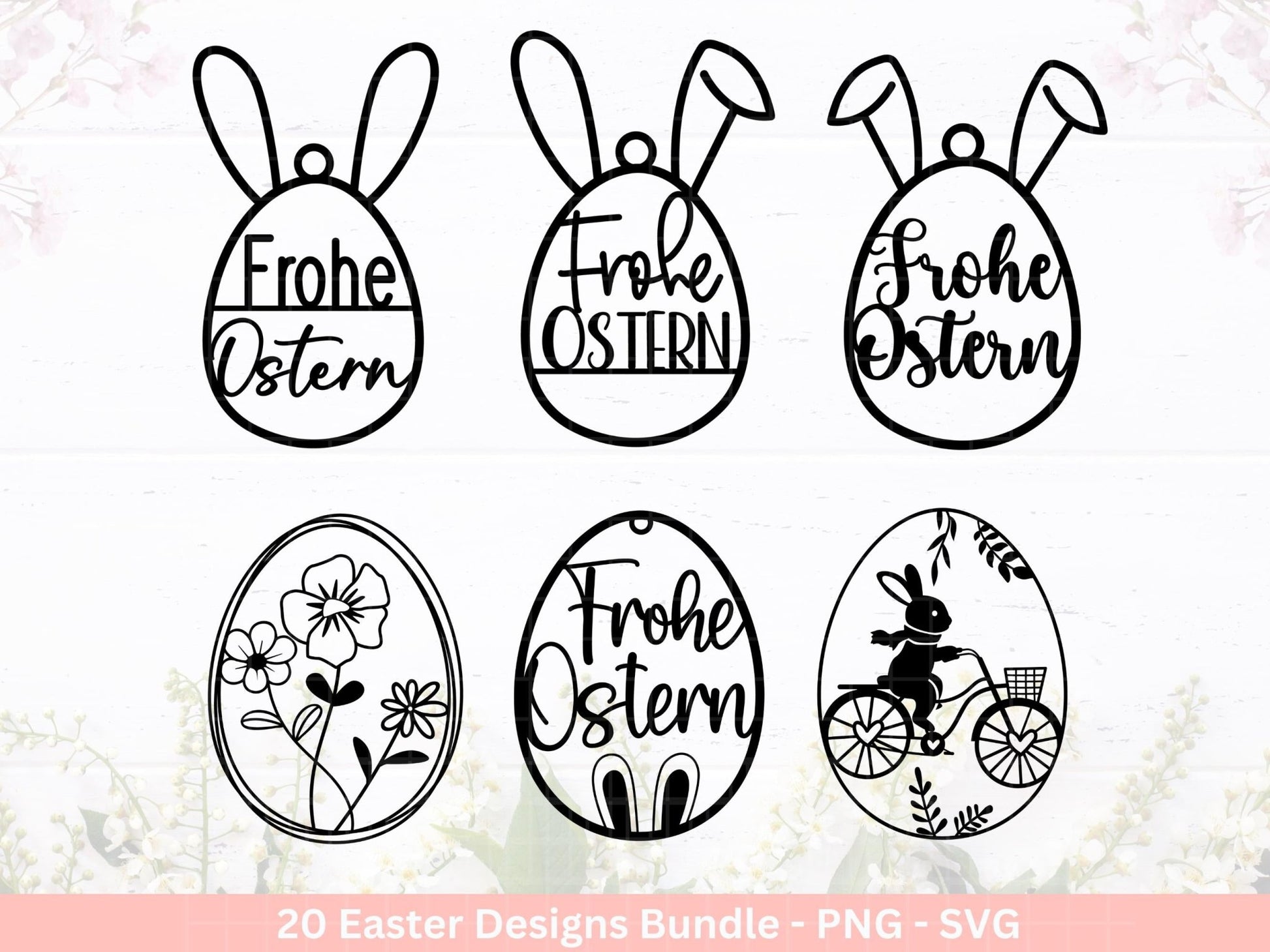 Plotterdatei Ostern - Ostern Schriftzüge - Ostern Anhänger Svg - Hase Svg - Ostern Svg - Laserdatei Ostern - Ostergeschenk - Frohe Ostern - EmidaDesign