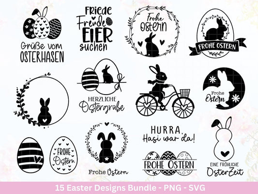 Plotterdatei Ostern - Schriftzüge Ostern - Hase Svg - Ostern Svg - Osterhase Svg - Laserdatei Ostern - Frühling Plotterdatei - Osterei Svg - EmidaDesign