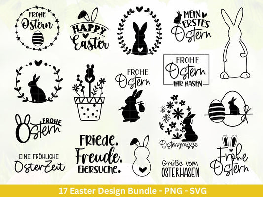 Plotterdatei Ostern - Schriftzüge Ostern - Hase Svg - Ostern Svg - Osterhase Svg - Laserdatei Ostern - Frühling Plotterdatei - Osterei Svg - EmidaDesign