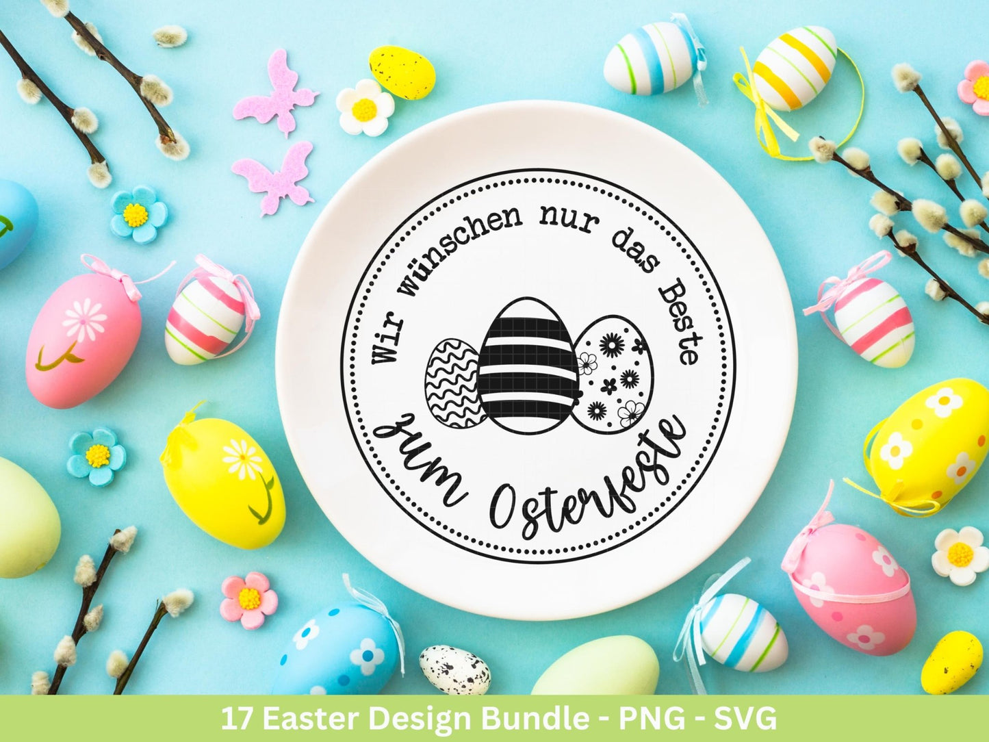 Plotterdatei Ostern - Schriftzüge Ostern - Hase Svg - Ostern Svg - Osterhase Svg - Laserdatei Ostern - Frühling Plotterdatei - Osterei Svg - EmidaDesign