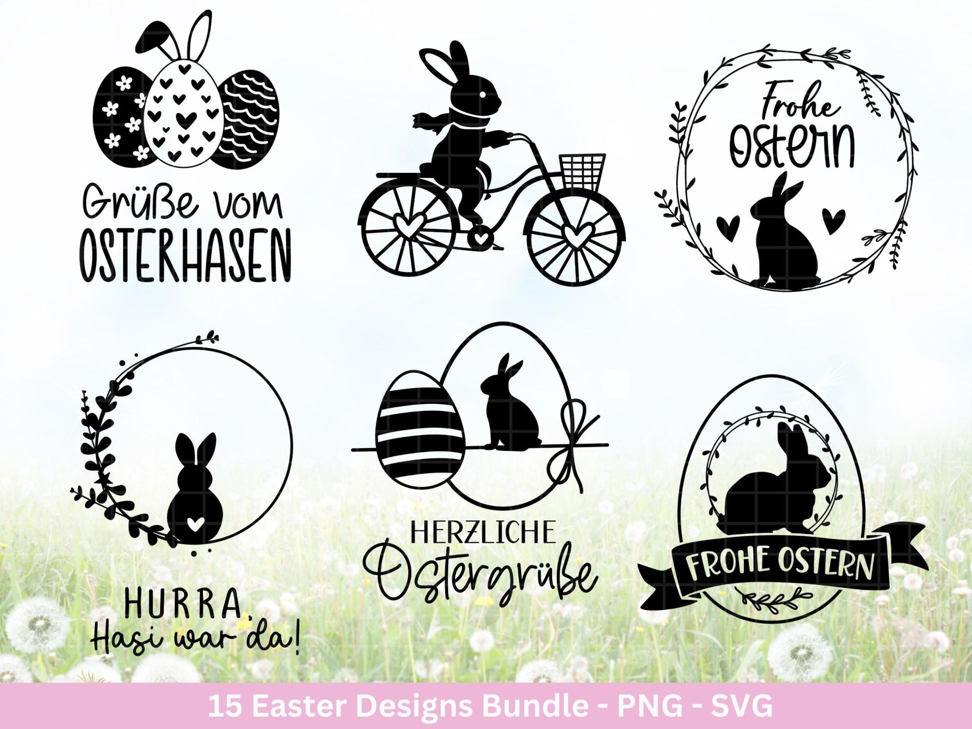 Plotterdatei Ostern - Schriftzüge Ostern - Hase Svg - Ostern Svg - Osterhase Svg - Laserdatei Ostern - Frühling Plotterdatei - Osterei Svg - EmidaDesign