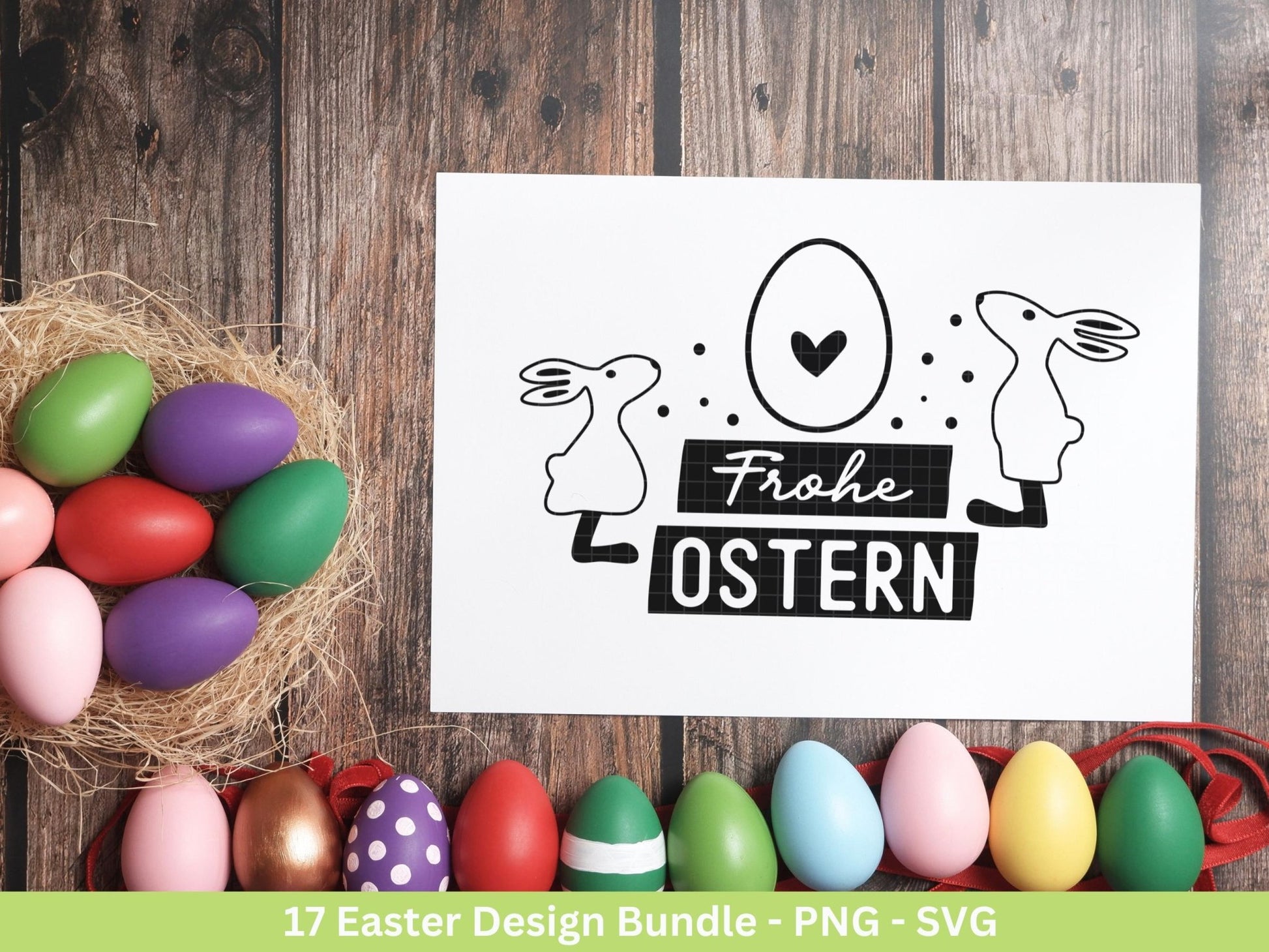 Plotterdatei Ostern - Schriftzüge Ostern - Hase Svg - Ostern Svg - Osterhase Svg - Laserdatei Ostern - Frühling Plotterdatei - Osterei Svg - EmidaDesign