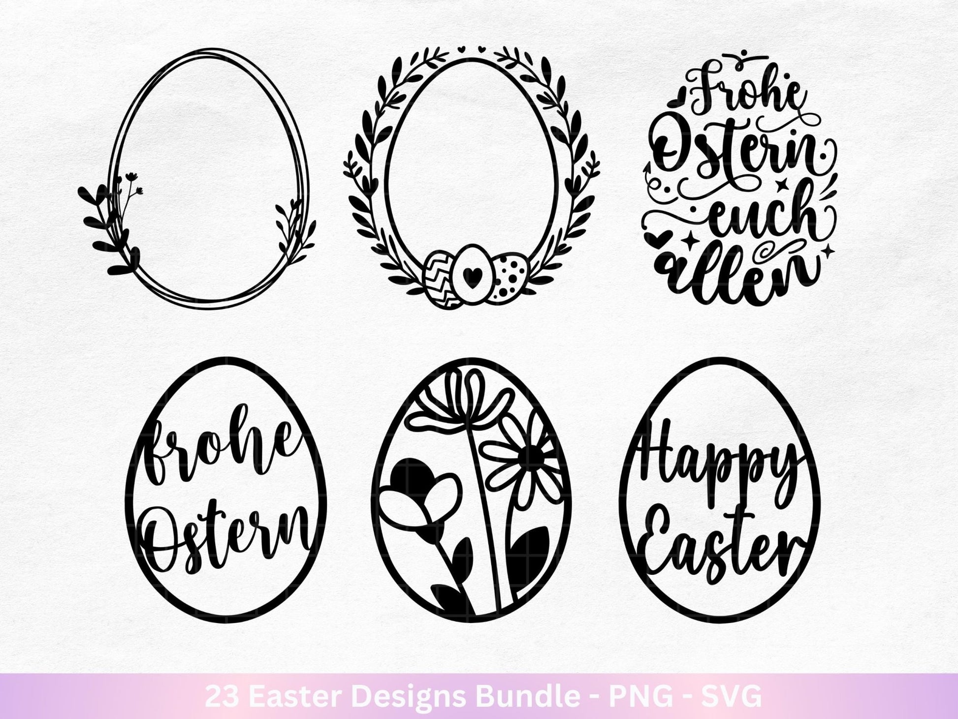 Plotterdatei Ostern - Schriftzüge Ostern - Osterei Svg - Ostern Svg - Laserdatei Ostern - Frühling Plotterdatei - Ostergeschenk Cricut - EmidaDesign