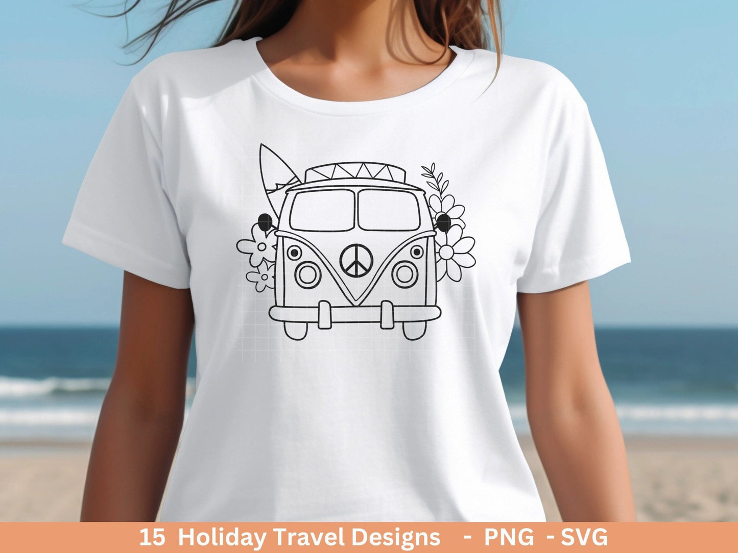 Plotterdatei Reisen svg - Camping svg- Sommer svg - Reisen svg - Urlaub svg - Boho Clipart - Moon Svg - Cricut Silhouette - Camping bus - EmidaDesign