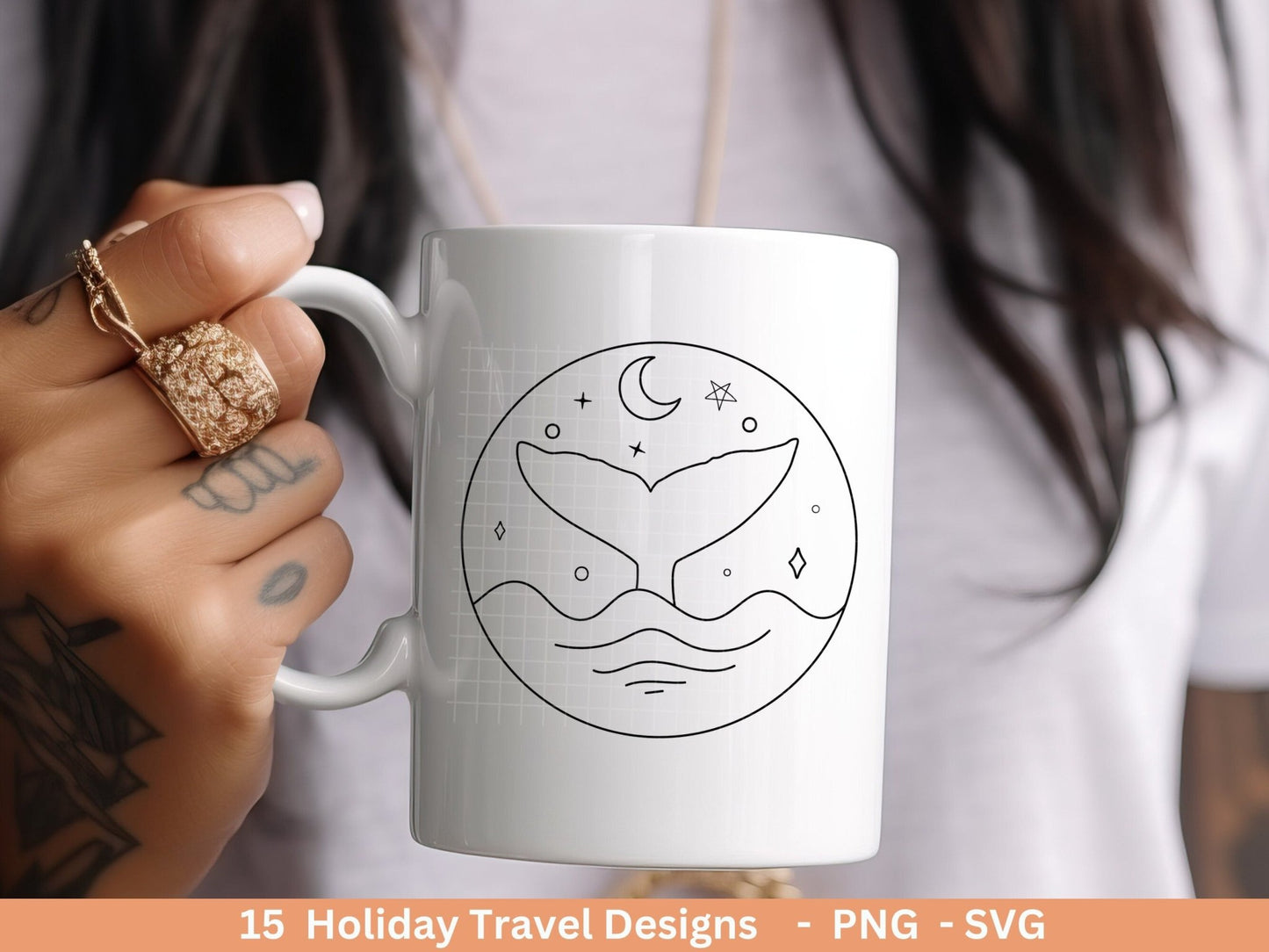 Plotterdatei Reisen svg - Camping svg- Sommer svg - Reisen svg - Urlaub svg - Boho Clipart - Moon Svg - Cricut Silhouette - Camping bus - EmidaDesign