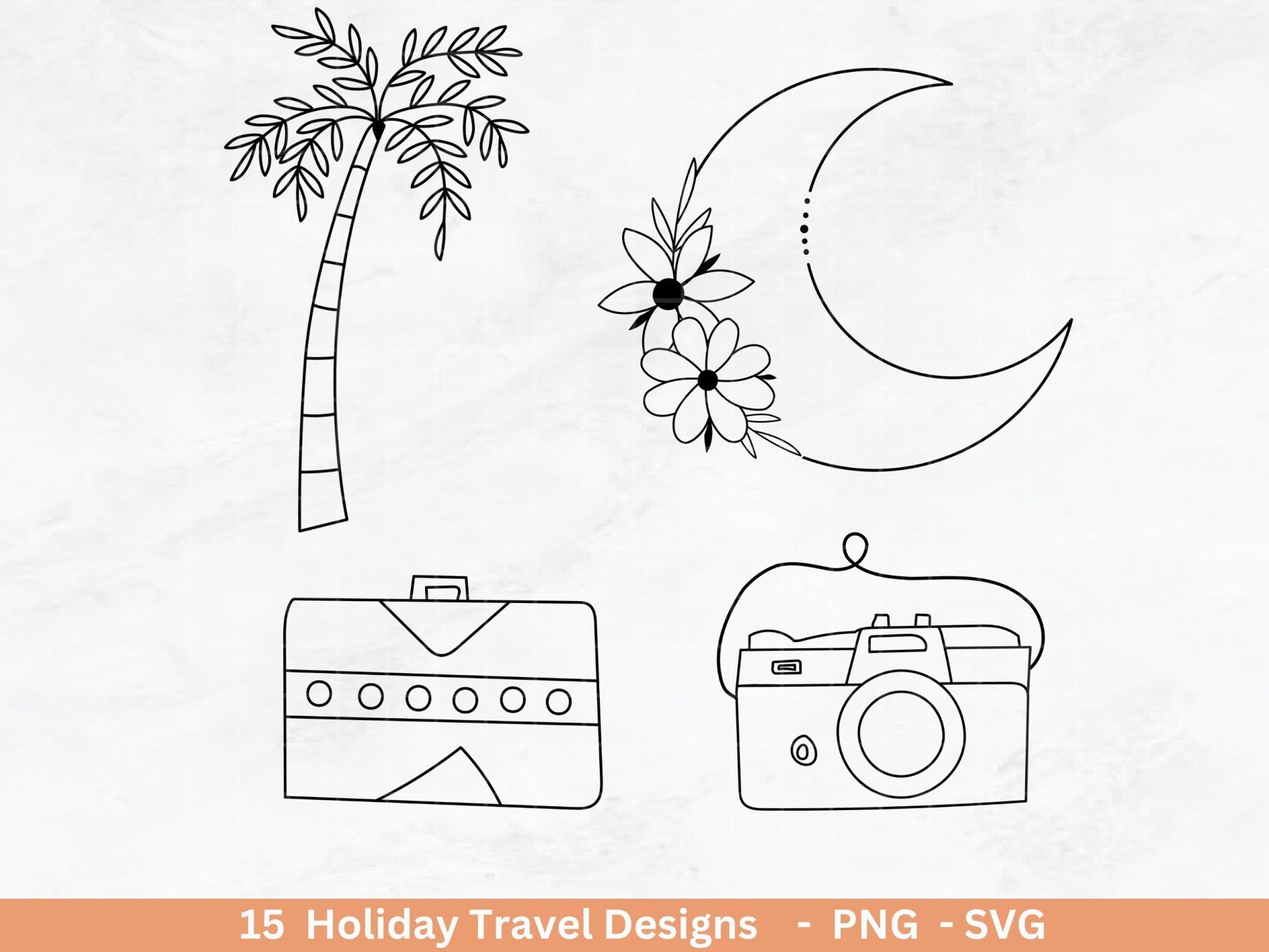 Plotterdatei Reisen svg - Camping svg- Sommer svg - Reisen svg - Urlaub svg - Boho Clipart - Moon Svg - Cricut Silhouette - Camping bus - EmidaDesign