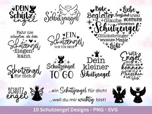 Plotterdatei Schutzengel - Engel svg - Deutsche Sprüche - Laserdatei Schutzengel - Schlüsselanhänger Sprüche - Schutzengel svg - Cricut svg - EmidaDesign