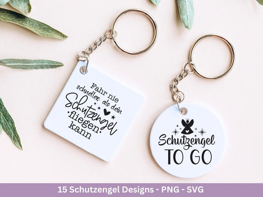 Plotterdatei Schutzengel - Engel svg - Deutsche Sprüche - Laserdatei Schutzengel - Schlüsselanhänger Sprüche - Schutzengel svg - Cricut svg - EmidaDesign