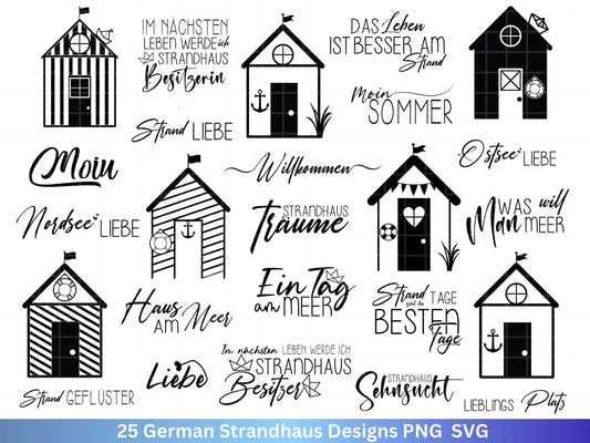 Plotterdatei Strandhäuser Bundle - Strandhaus svg - Maritim svg - Nautical Clipart - Sprüche Maritim - Wilkommen im Norden svg - Cricut - EmidaDesign