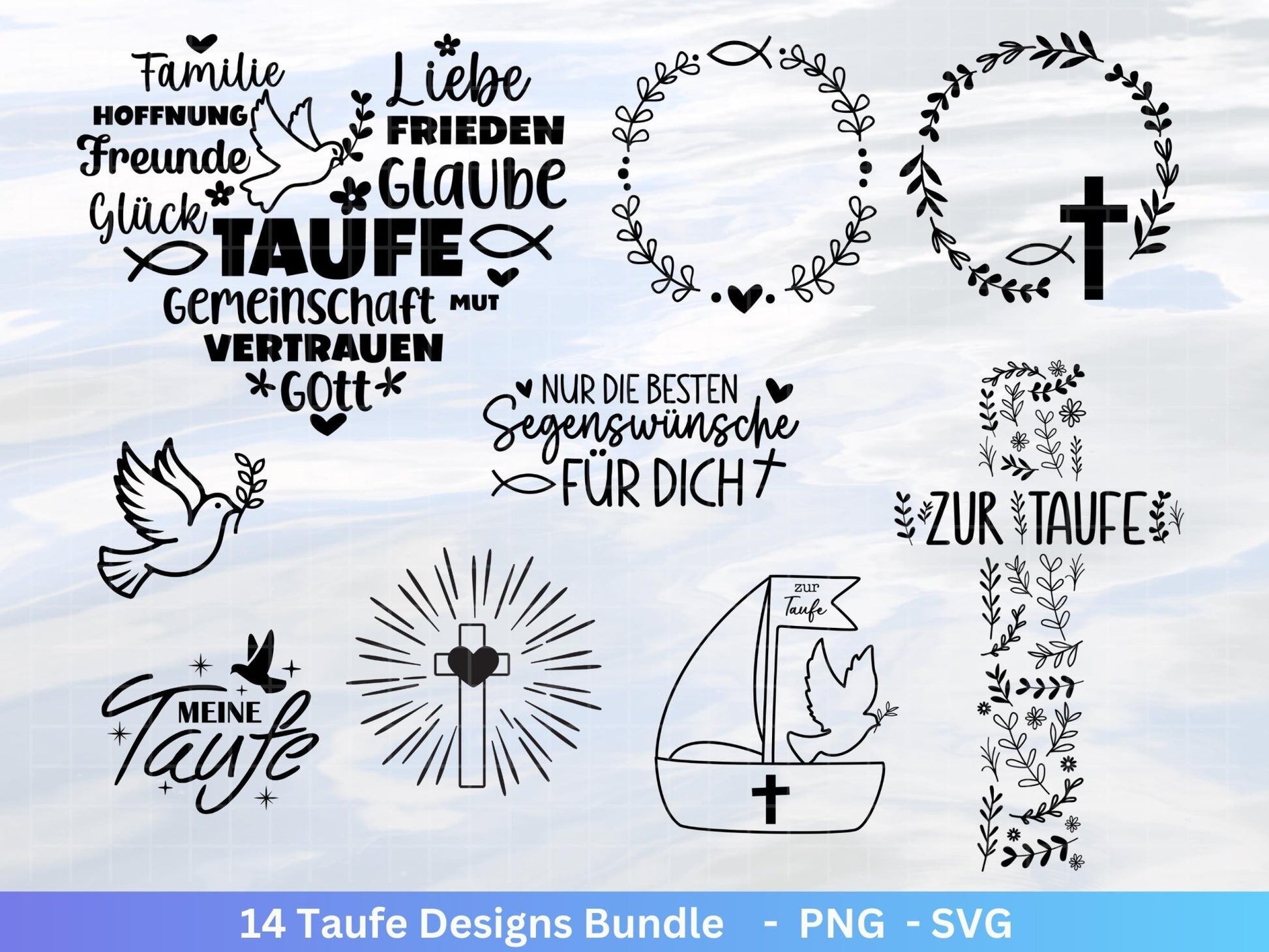 Plotterdatei Taufe - Taufgeschenk - Taufe Svg - Taufsprüche - Laserdatei Taufe - Kommunion Svg - Heiliges Kreuz Svg - Konfirmation Svg - EmidaDesign