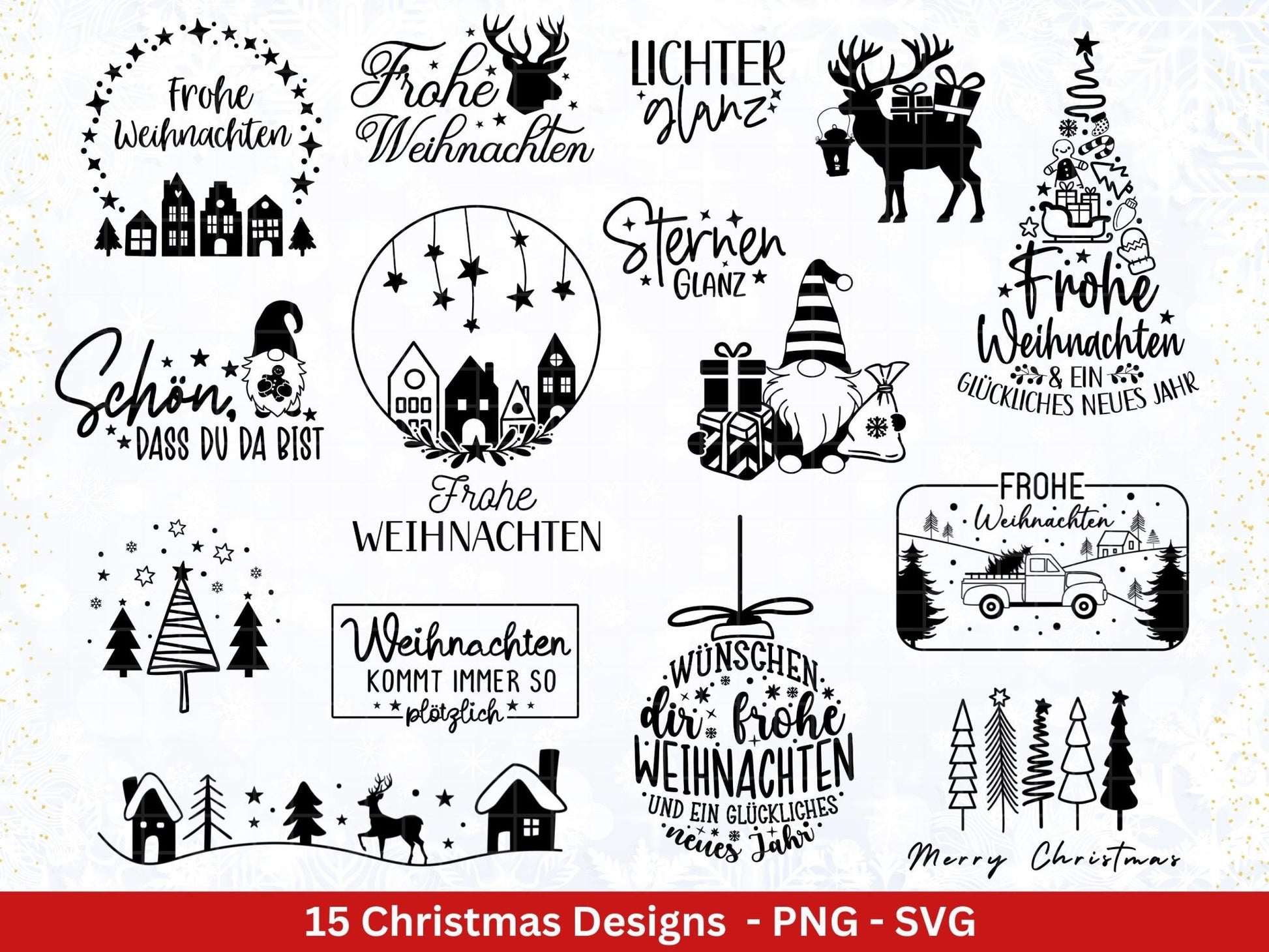 Plotterdatei Weihnachten - Frohe Weihnachten svg - Deutsche Weihnachtssprüche - Laserdatei Weihnachten - Winterzauber - Winter svg - Cricut - EmidaDesign