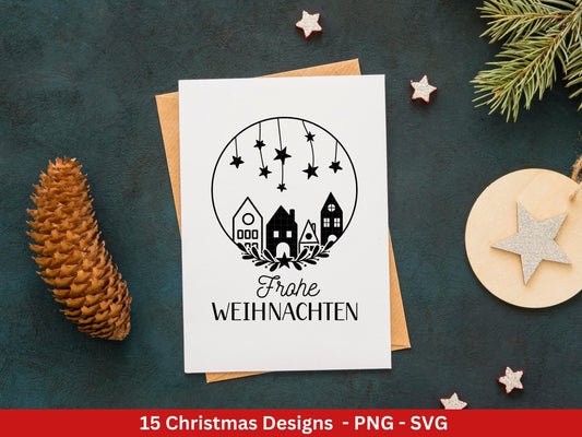 Plotterdatei Weihnachten - Frohe Weihnachten svg - Deutsche Weihnachtssprüche - Laserdatei Weihnachten - Winterzauber - Winter svg - Cricut - EmidaDesign