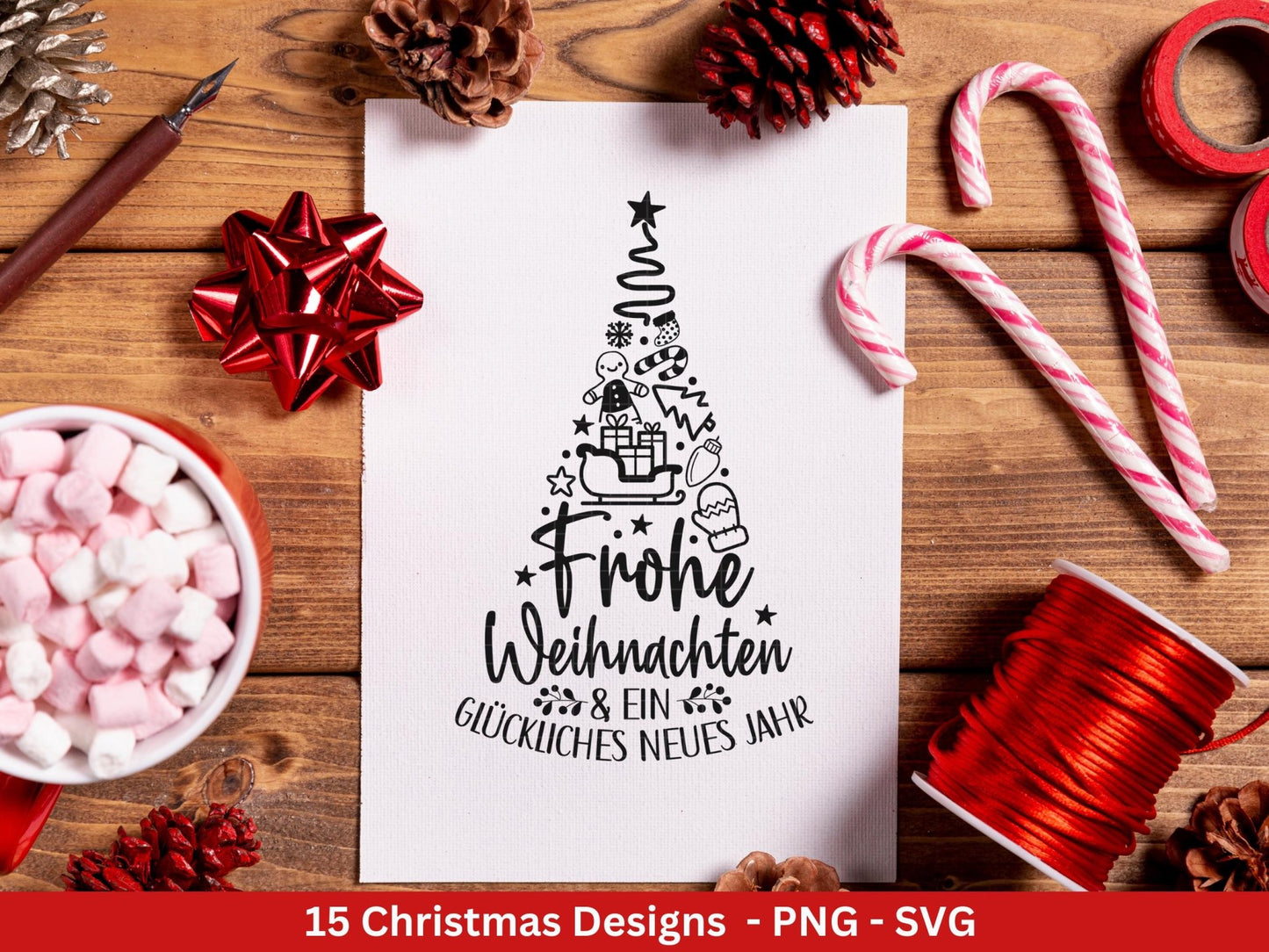 Plotterdatei Weihnachten - Frohe Weihnachten svg - Deutsche Weihnachtssprüche - Laserdatei Weihnachten - Winterzauber - Winter svg - Cricut - EmidaDesign