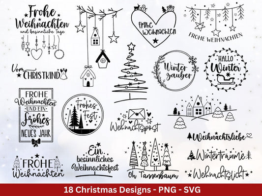 Plotterdatei Weihnachten - Frohe Weihnachten svg - Deutsche Weihnachtssprüche - Laserdatei Weihnachten - Winterzauber - Winter svg - Cricut - EmidaDesign