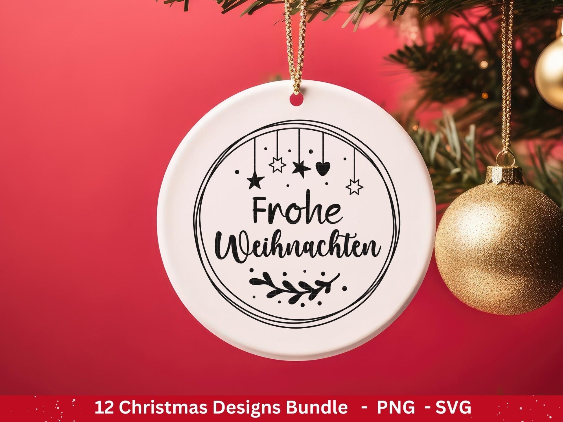 Plotterdatei Weihnachten - Frohe Weihnachten svg - Schriftzüge Weihnachten deutsch - Cricut svg - Weihnachten svg - Laserdatei Weihnachten - EmidaDesign