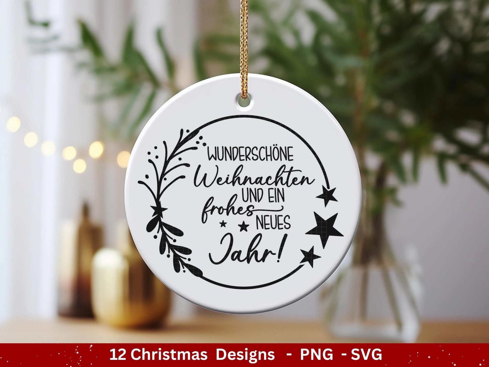 Plotterdatei Weihnachten - Frohe Weihnachten svg - Schriftzüge Weihnachten deutsch - Silhouette Cricut - Hirsch svg - Laserdatei Weihnachten - EmidaDesign