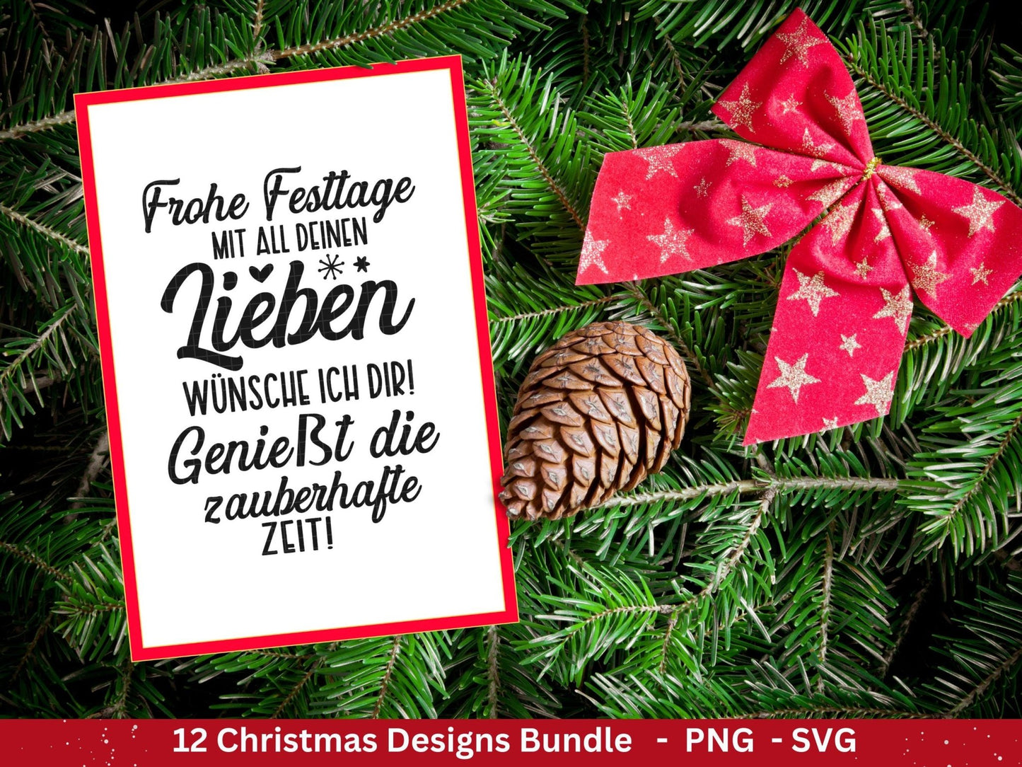 Plotterdatei Weihnachten - Frohe Weihnachten svg - Schriftzüge Weihnachten deutsch - Silhouette Cricut - Hirsch svg - Laserdatei Weihnachten - EmidaDesign