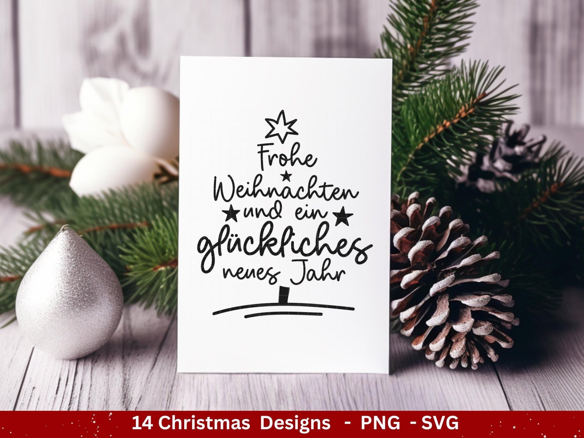 Plotterdatei Weihnachten - Frohe Weihnachten svg - Schriftzüge Weihnachten deutsch - Silhouette Cricut - Weihnachtshäuser svg - Tannenbaum - EmidaDesign