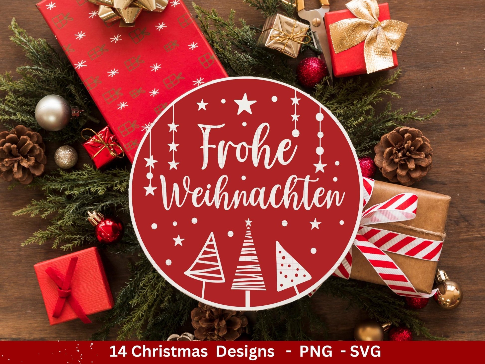 Plotterdatei Weihnachten - Frohe Weihnachten svg - Schriftzüge Weihnachten deutsch - Silhouette Cricut - Weihnachtshäuser svg - Tannenbaum - EmidaDesign