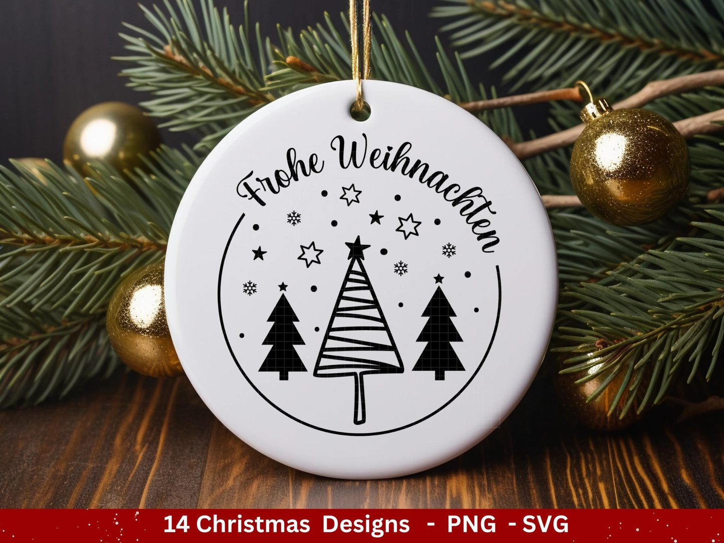 Plotterdatei Weihnachten - Frohe Weihnachten svg - Schriftzüge Weihnachten deutsch - Silhouette Cricut - Weihnachtshäuser svg - Tannenbaum - EmidaDesign