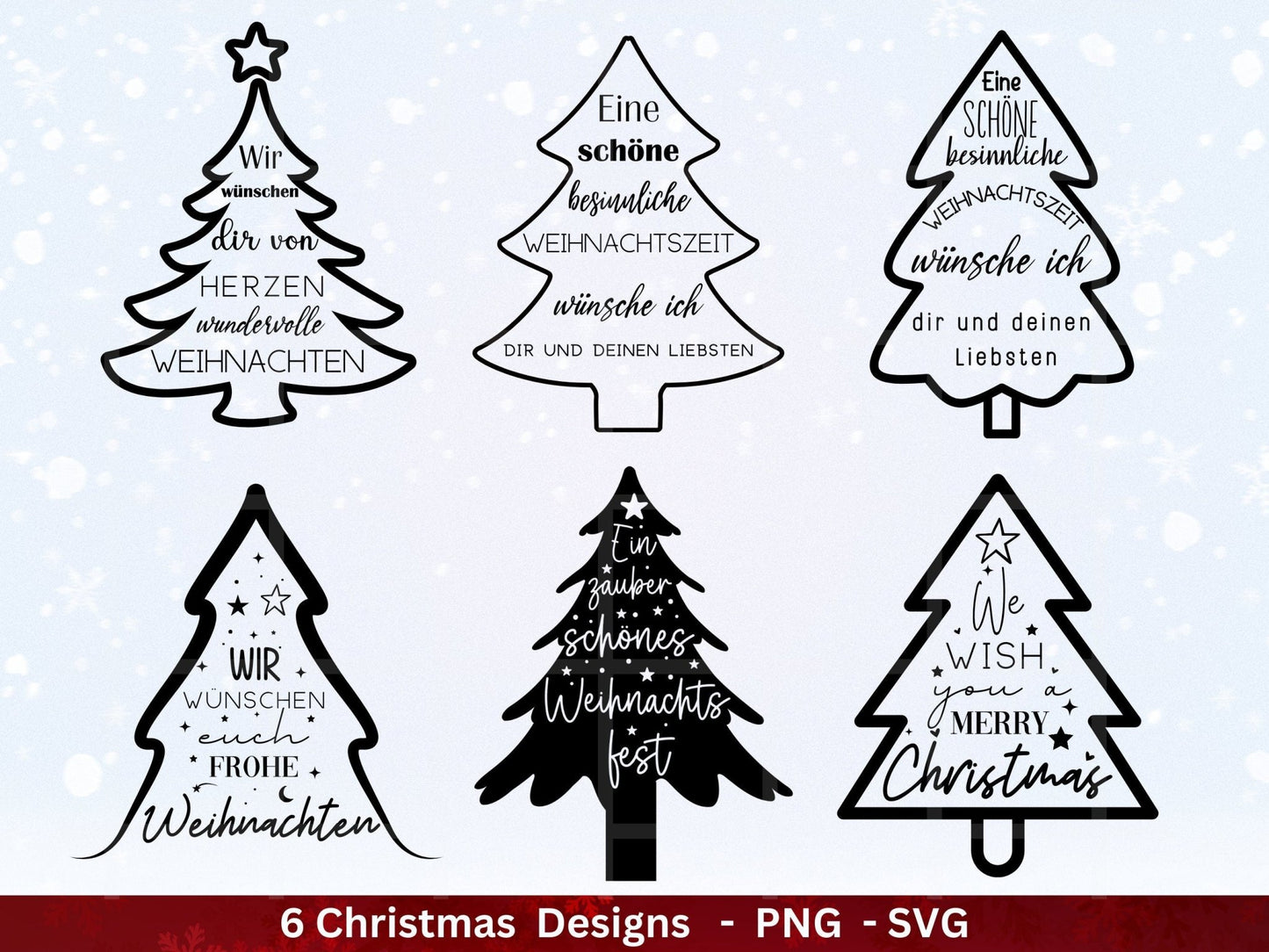 Plotterdatei Weihnachten - Tannenbaum Svg - Schriftzüge Weihnachten deutsch - Silhouette Cricut - Weihnachtsbaum Svg - Weihnachten svg - EmidaDesign