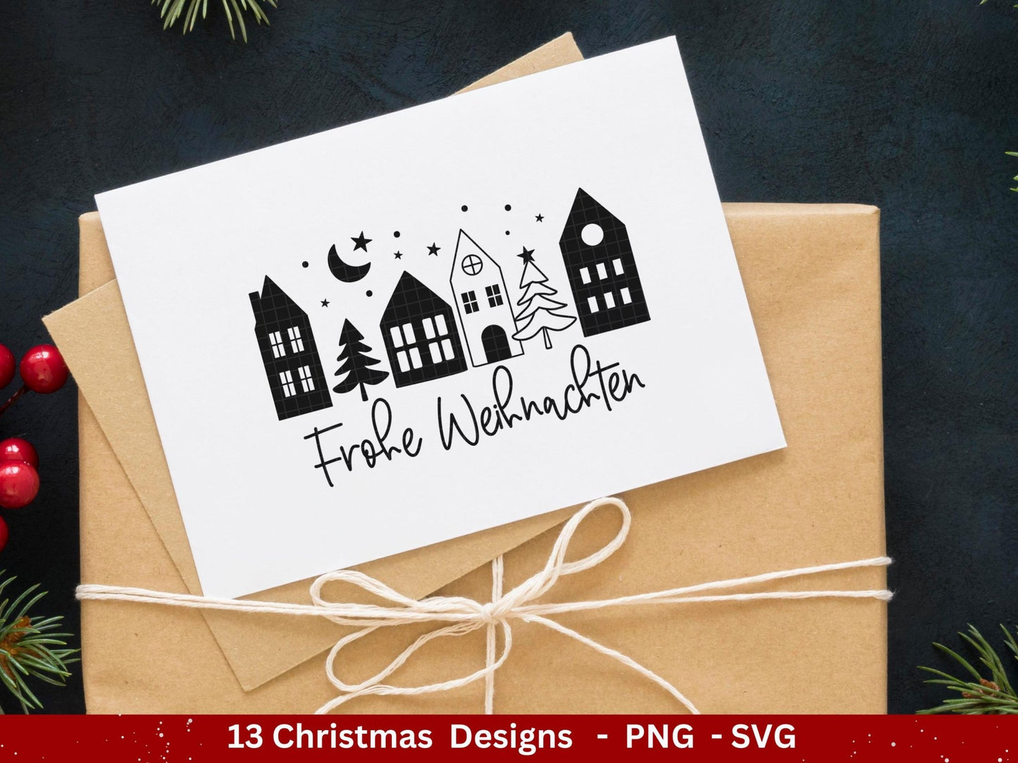 Plotterdatei Weihnachten - Weihnachten Schriftzüge - Frohe Weihnachten svg - Winterzauber svg - Cricut Hirsch svg - Laserdatei Weihnachten - EmidaDesign